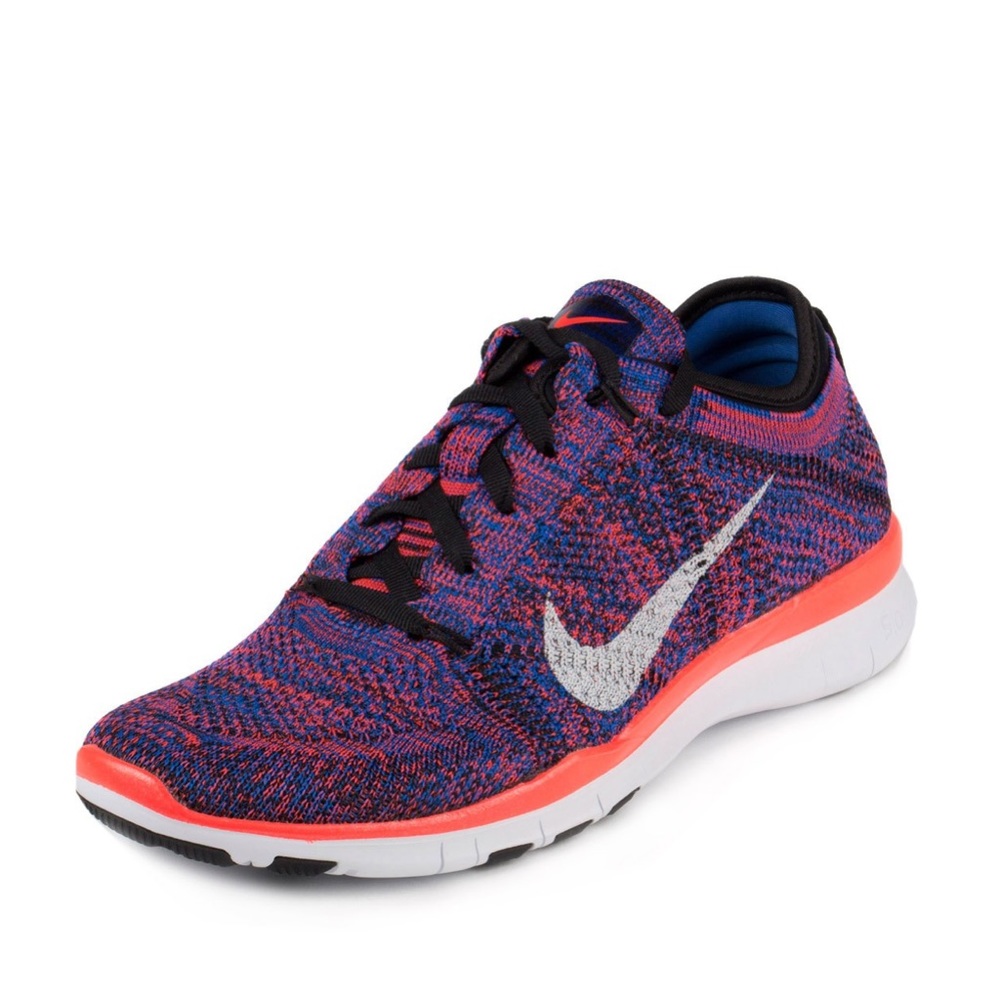 Nike Womens Free TR Flyknit l Blue Orange Running Shoes Lace Up Size W 1…